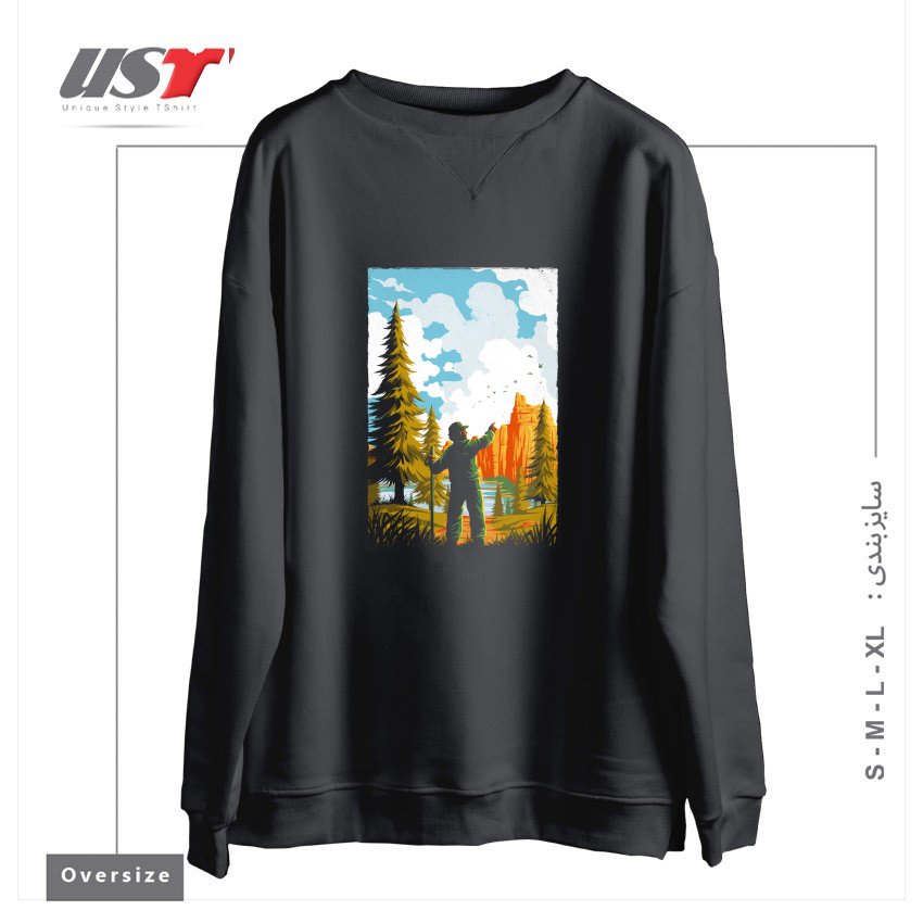 سوییشرت اورسایز طرح NATIONAL PARK TRADITIONAL DESIGN1165415