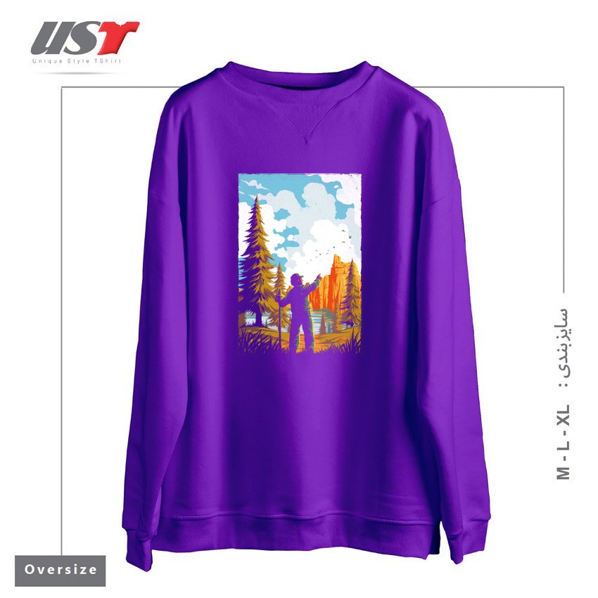 سوییشرت اورسایز طرح NATIONAL PARK TRADITIONAL DESIGN1165415