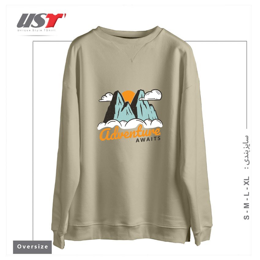 سوییشرت اورسایز طرح NATURE - ADVENTURE AWAITS