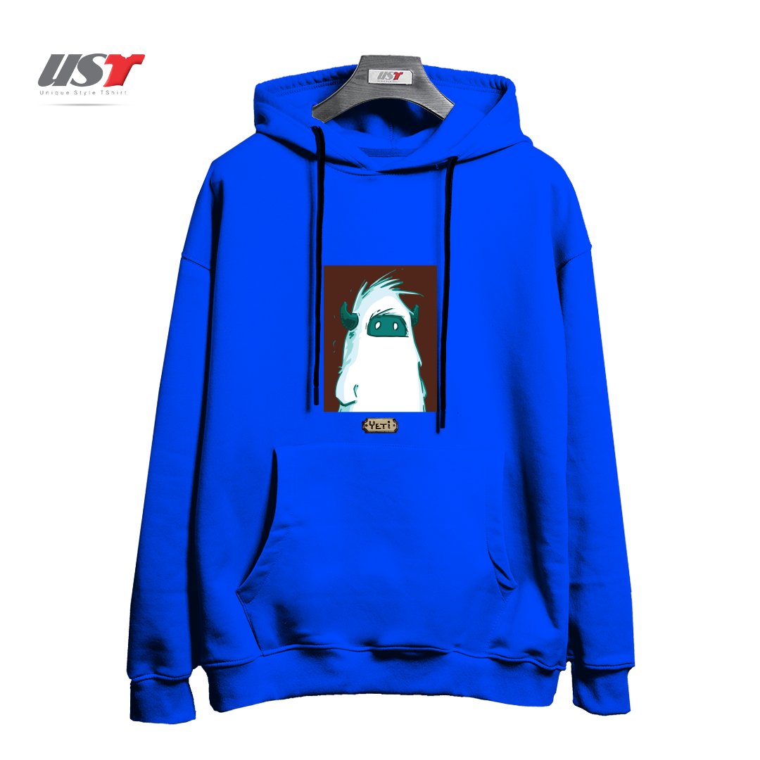 طرح YETI PORTRAIT - FROM SASQANDYETI.CA215165 هودی اورسایزرنگ آبی شالی