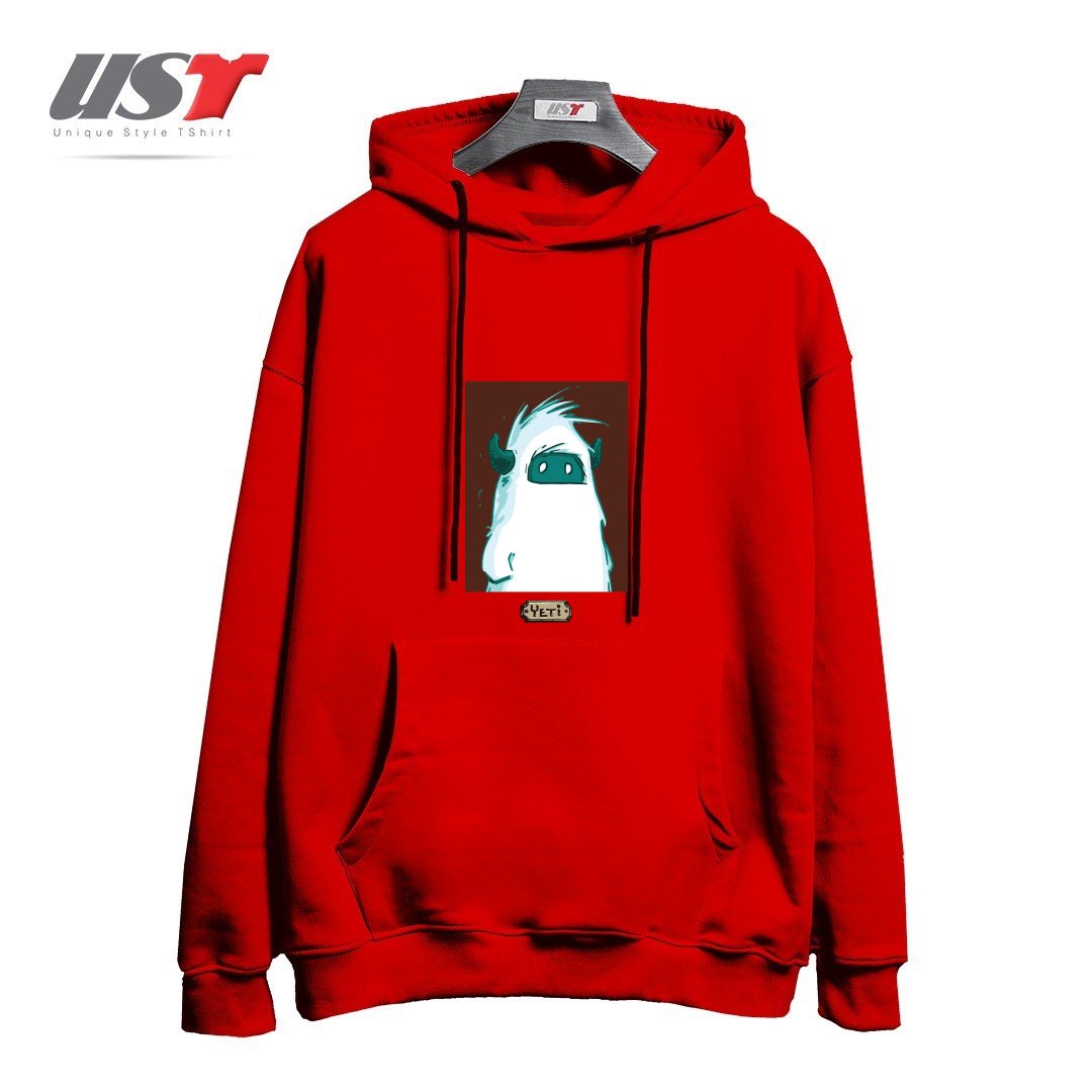 طرح YETI PORTRAIT - FROM SASQANDYETI.CA215165 هودی اورسایزرنگ قرمز