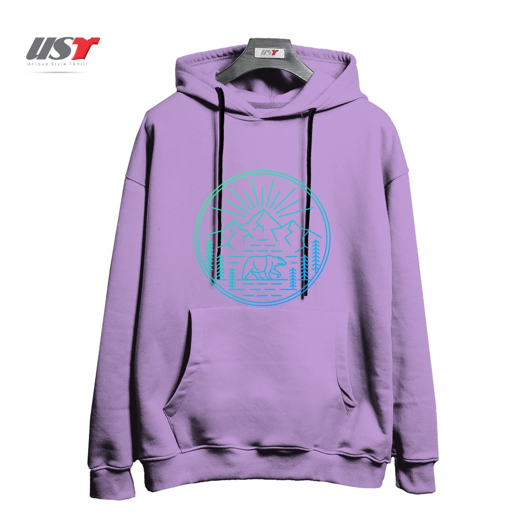 طرح WILDERNESS BEAR هودی اورسایزرنگ یاسی