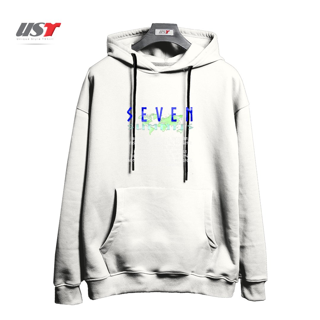 طرح SEVEN SUMMITS هودی اورسایزرنگ سفید