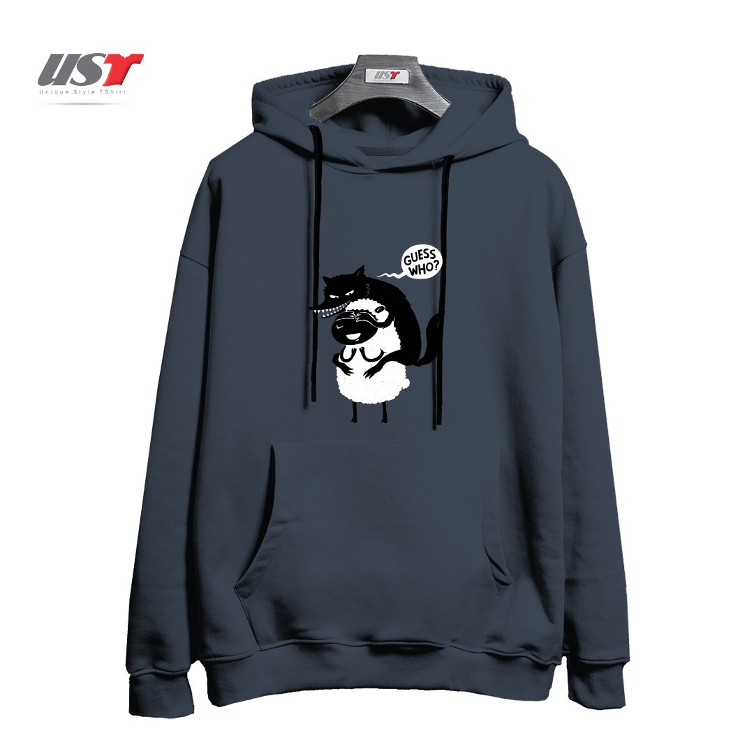 طرح GUESS WHO هودی اورسایزرنگ دودی