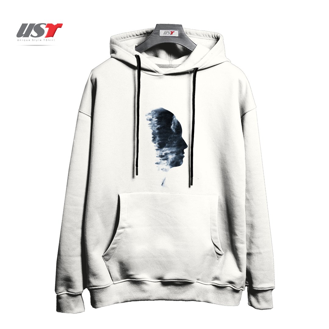 طرح OUTDOOR PROFILE هودی اورسایزرنگ سفید