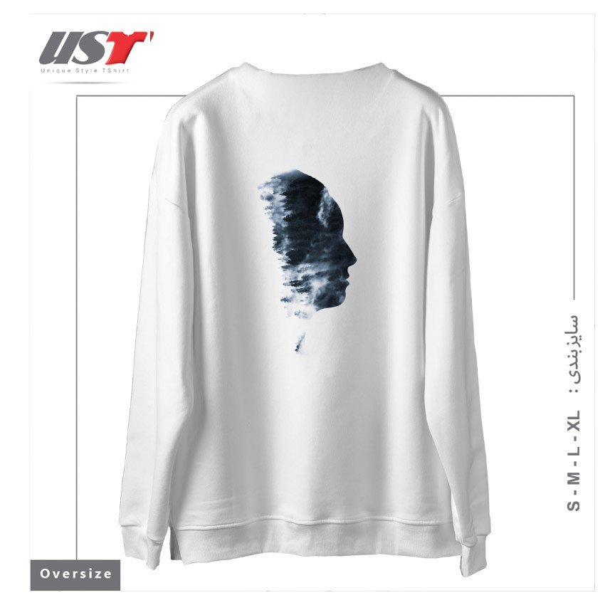 طرح OUTDOOR PROFILE سوییشرت اورسایزرنگ سفید