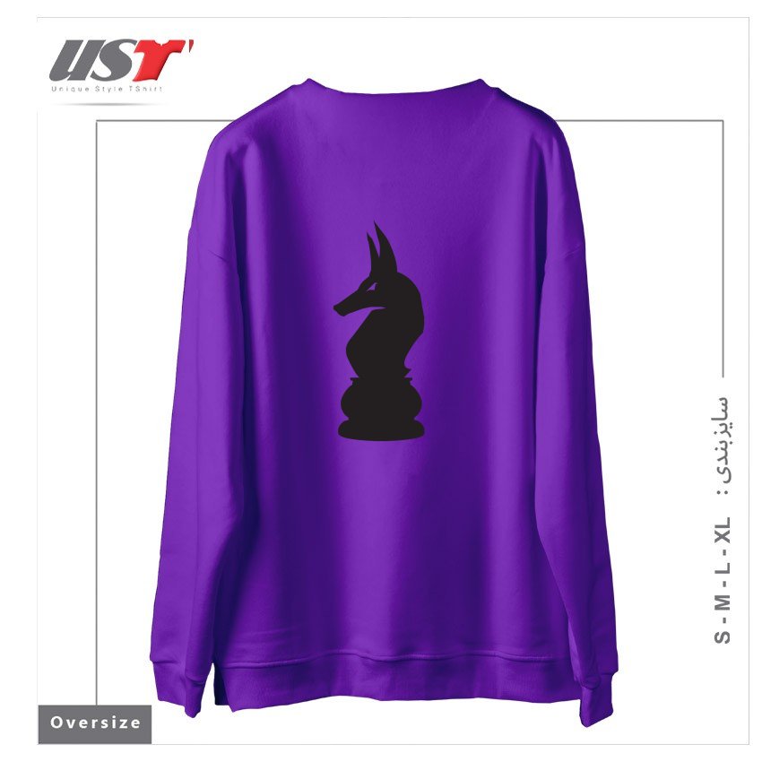 طرح ANUBIS KNIGHT سوییشرت اورسایزرنگ بنفش