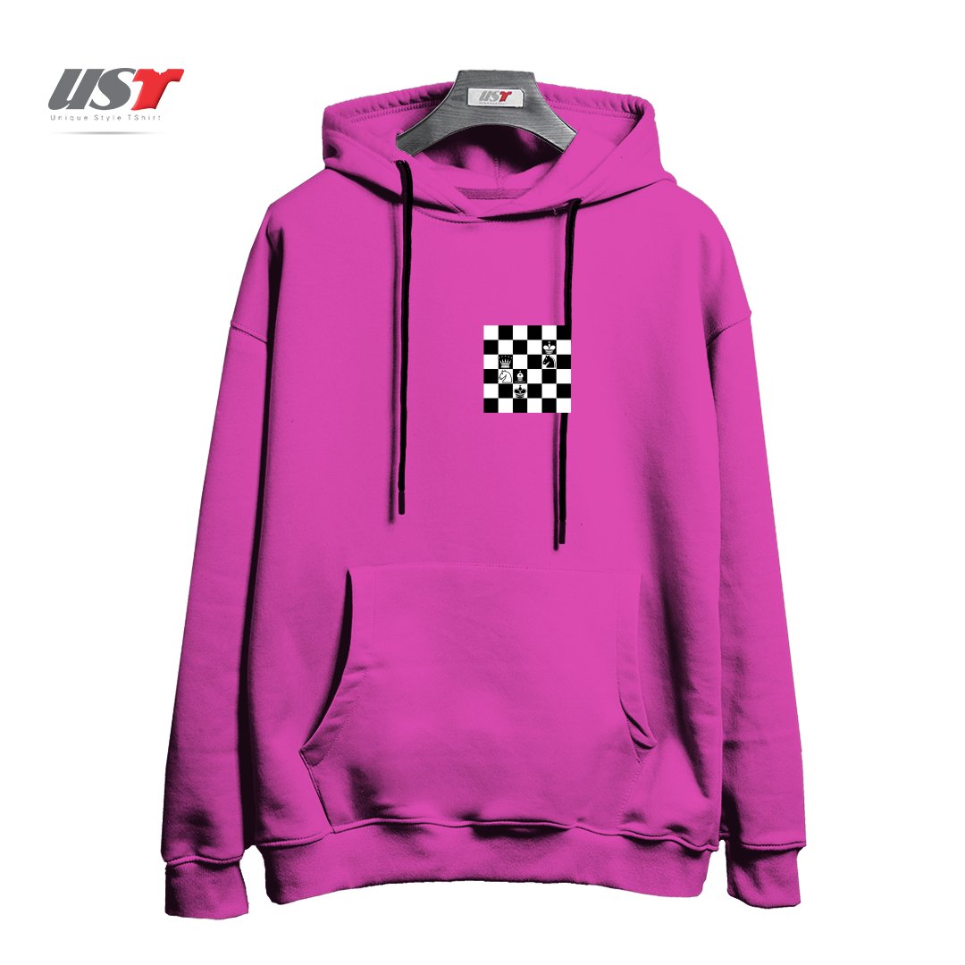 طرح CHESS NOT DEAD! هودی اورسایزرنگ صورتی