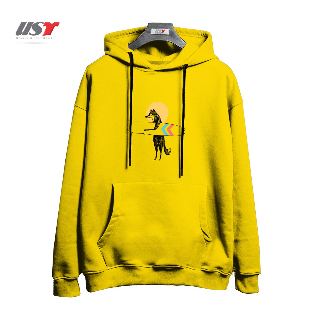 طرح HERE COMES THE SUN هودی اورسایزرنگ زرد