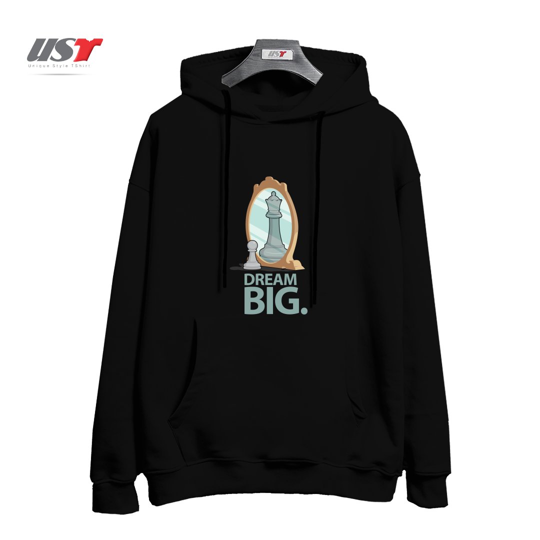 طرح DREAM BIG. هودی اورسایزرنگ مشکی