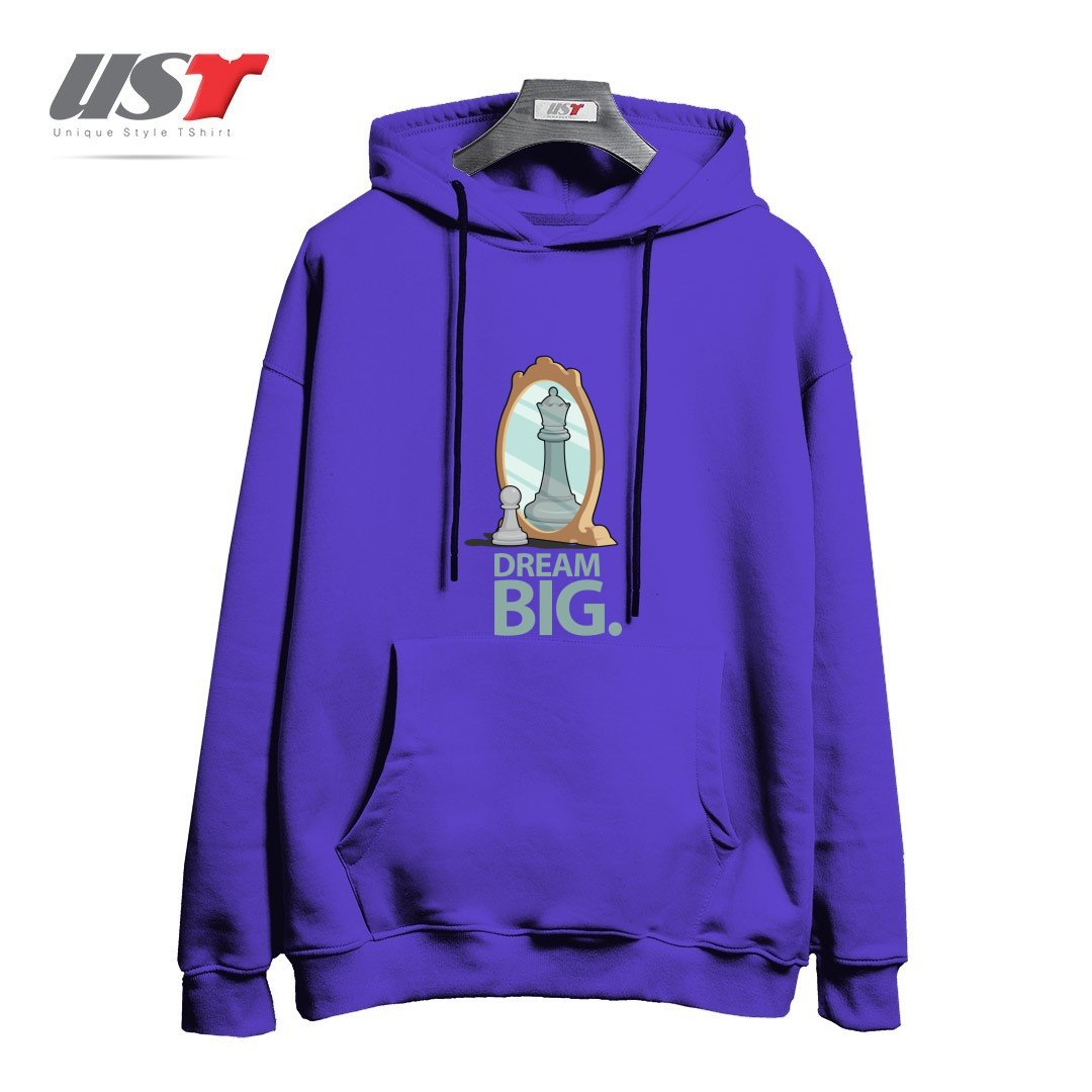 طرح DREAM BIG. هودی اورسایزرنگ بنفش