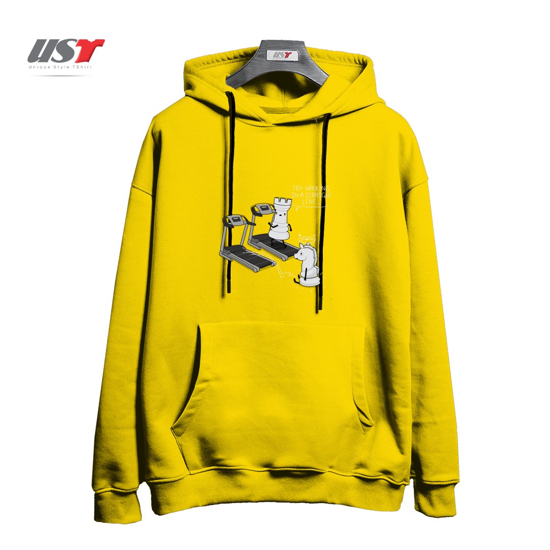 طرح IN A STRAIGHT LINE هودی اورسایزرنگ زرد