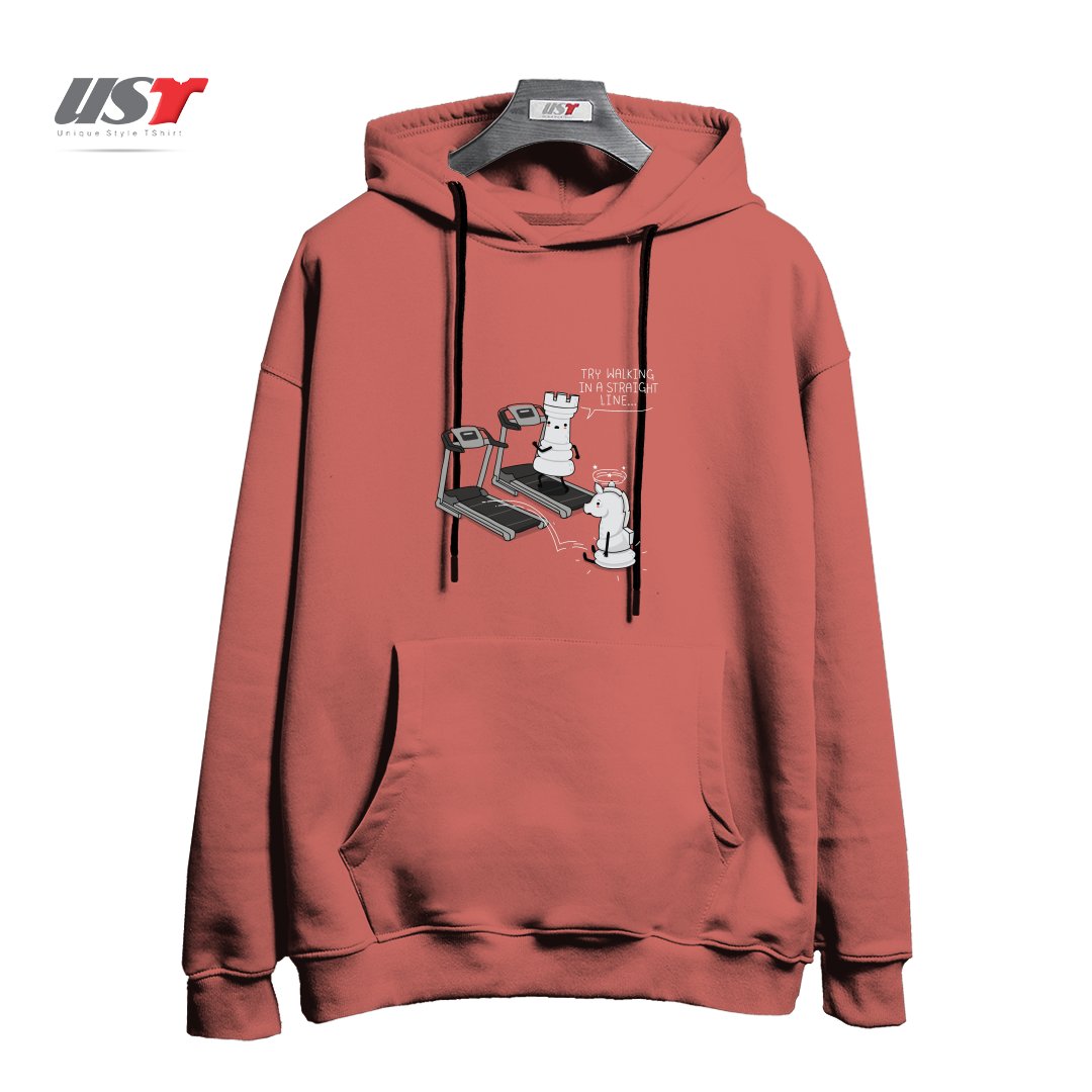 طرح IN A STRAIGHT LINE هودی اورسایزرنگ آجری