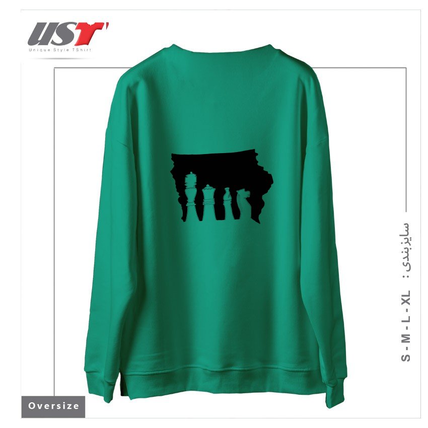 طرح IOWA CHESS سوییشرت اورسایزرنگ سبز سدری