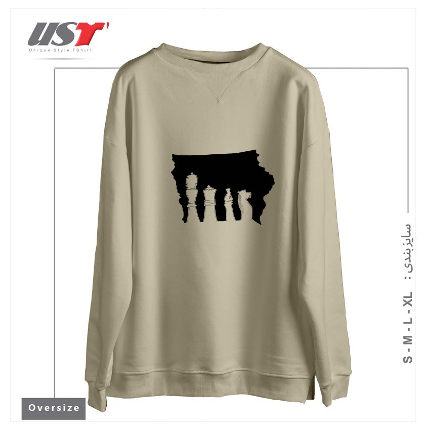 سوییشرت اورسایز طرح IOWA CHESS