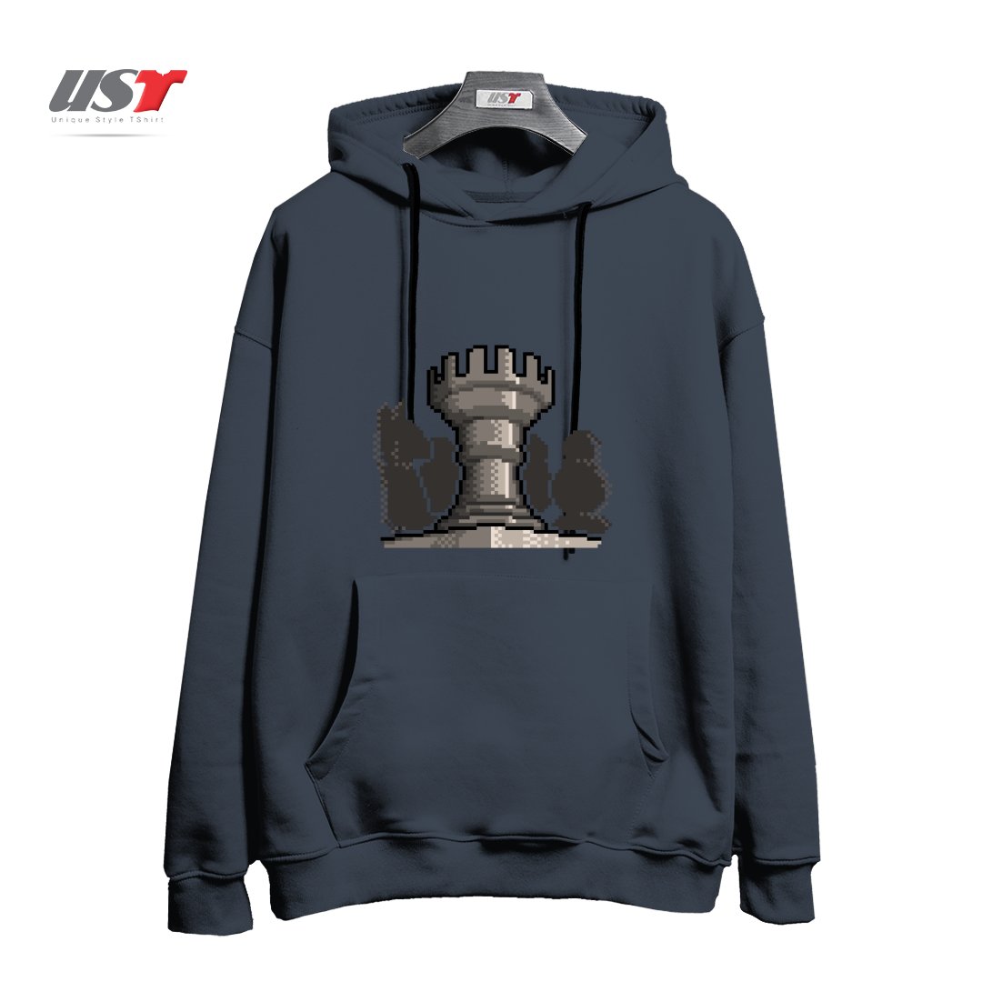 طرح PIXEL CHESS هودی اورسایزرنگ دودی