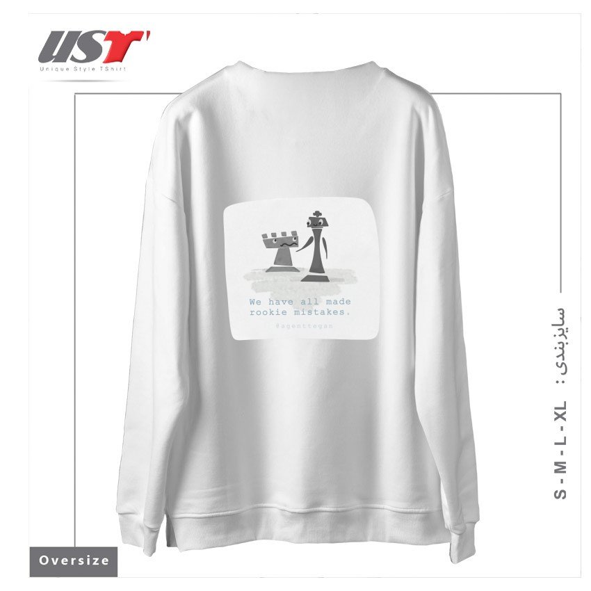 طرح ROOKIE MISTAKE سوییشرت اورسایزرنگ سفید