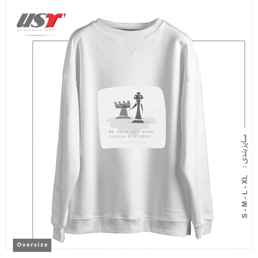 طرح ROOKIE MISTAKE سوییشرت اورسایزرنگ سفید