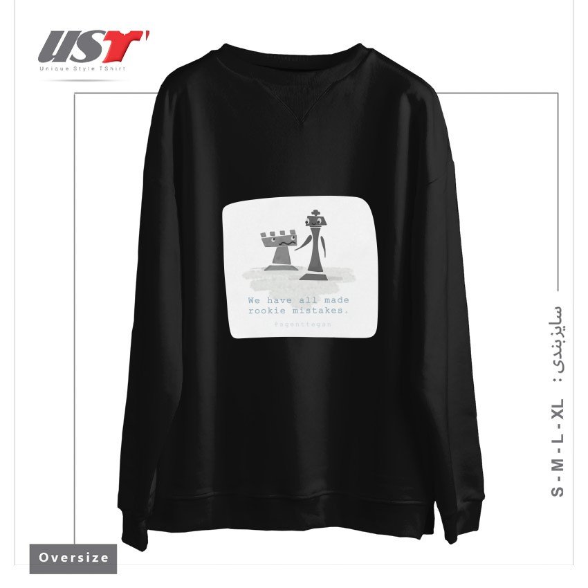 طرح ROOKIE MISTAKE سوییشرت اورسایزرنگ مشکی