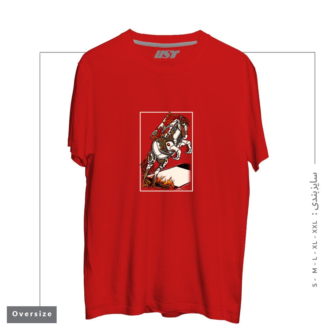 طرح THE DARKNESS KNIGHT تیشرت اورسایزرنگ قرمز