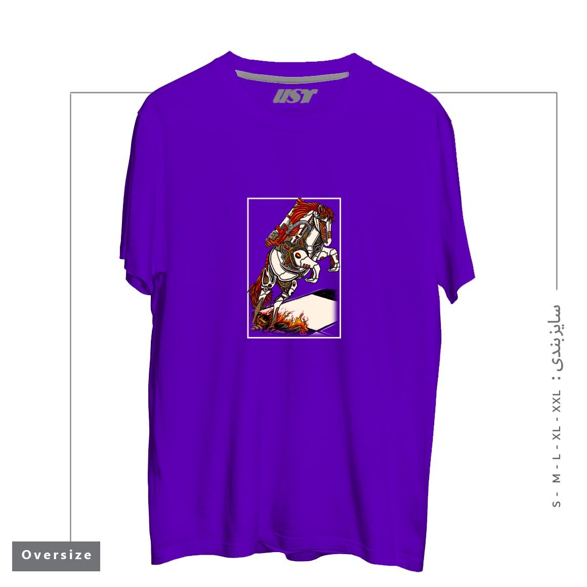 طرح THE DARKNESS KNIGHT تیشرت اورسایزرنگ بنفش