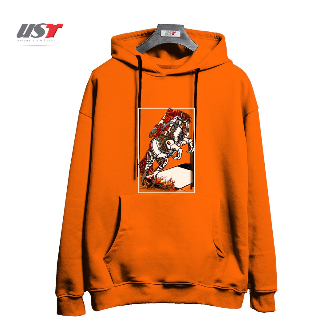 طرح THE DARKNESS KNIGHT هودی اورسایزرنگ نارنجی