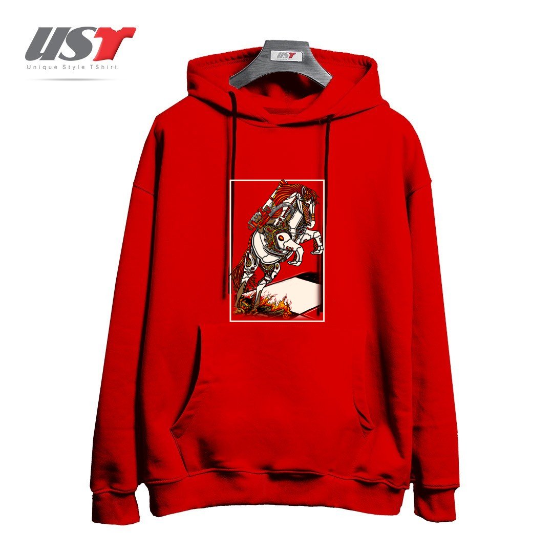 طرح THE DARKNESS KNIGHT هودی اورسایزرنگ قرمز