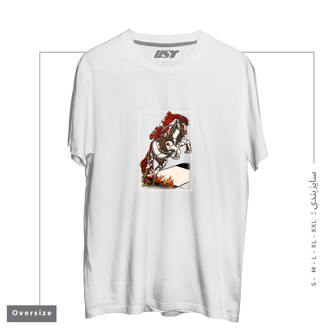 طرح THE DARKNESS KNIGHT تیشرت اورسایزرنگ سفید