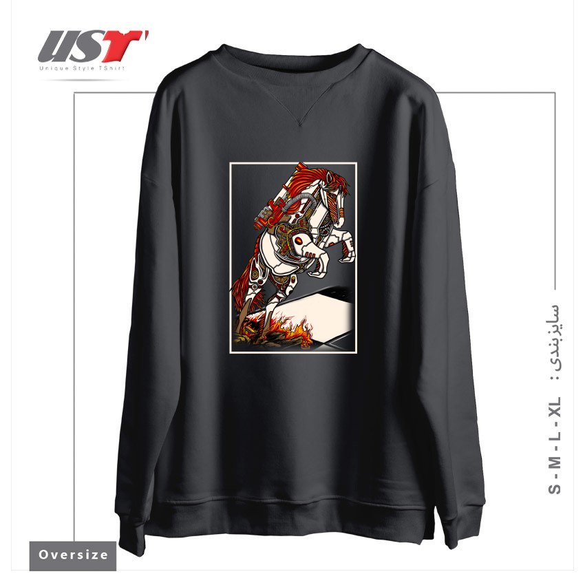 طرح THE DARKNESS KNIGHT سوییشرت اورسایزرنگ دودی