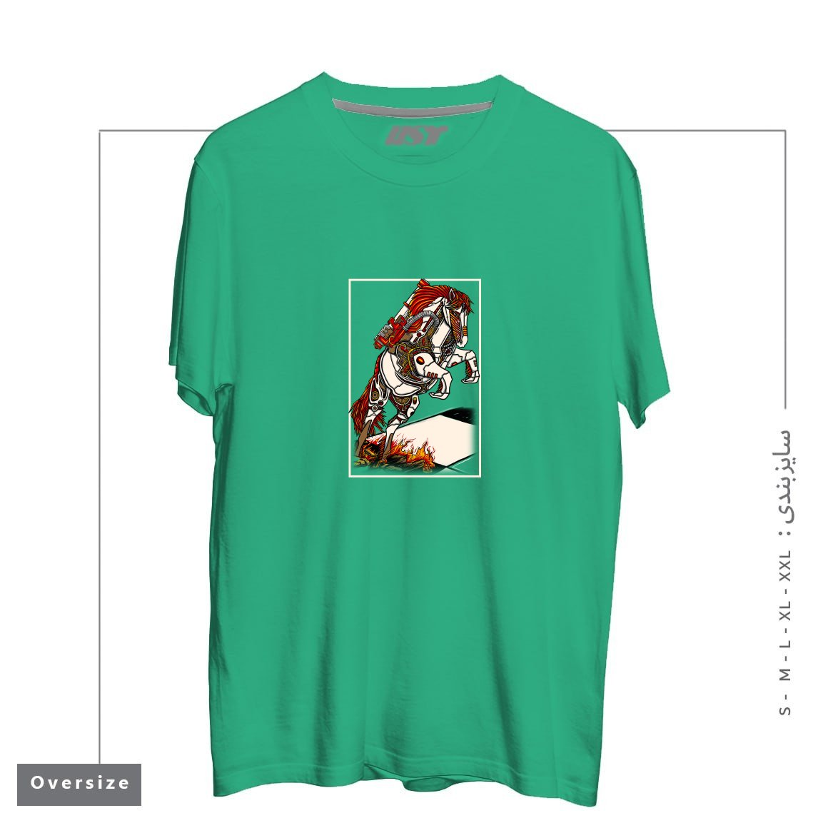 طرح THE DARKNESS KNIGHT تیشرت اورسایزرنگ سبز