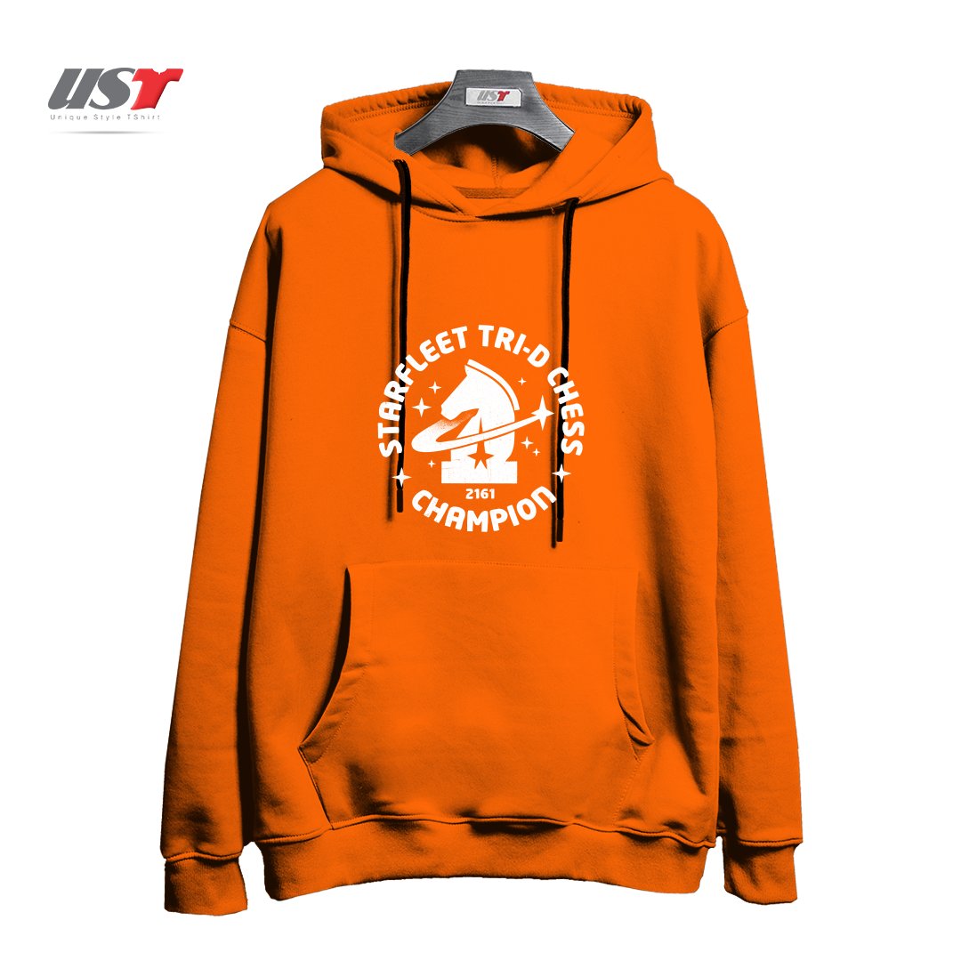 طرح TRI-D CHESS CHAMPION هودی اورسایزرنگ نارنجی