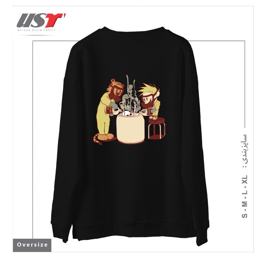 طرح (DIS)SOLVING THE MATTER سوییشرت اورسایزرنگ مشکی