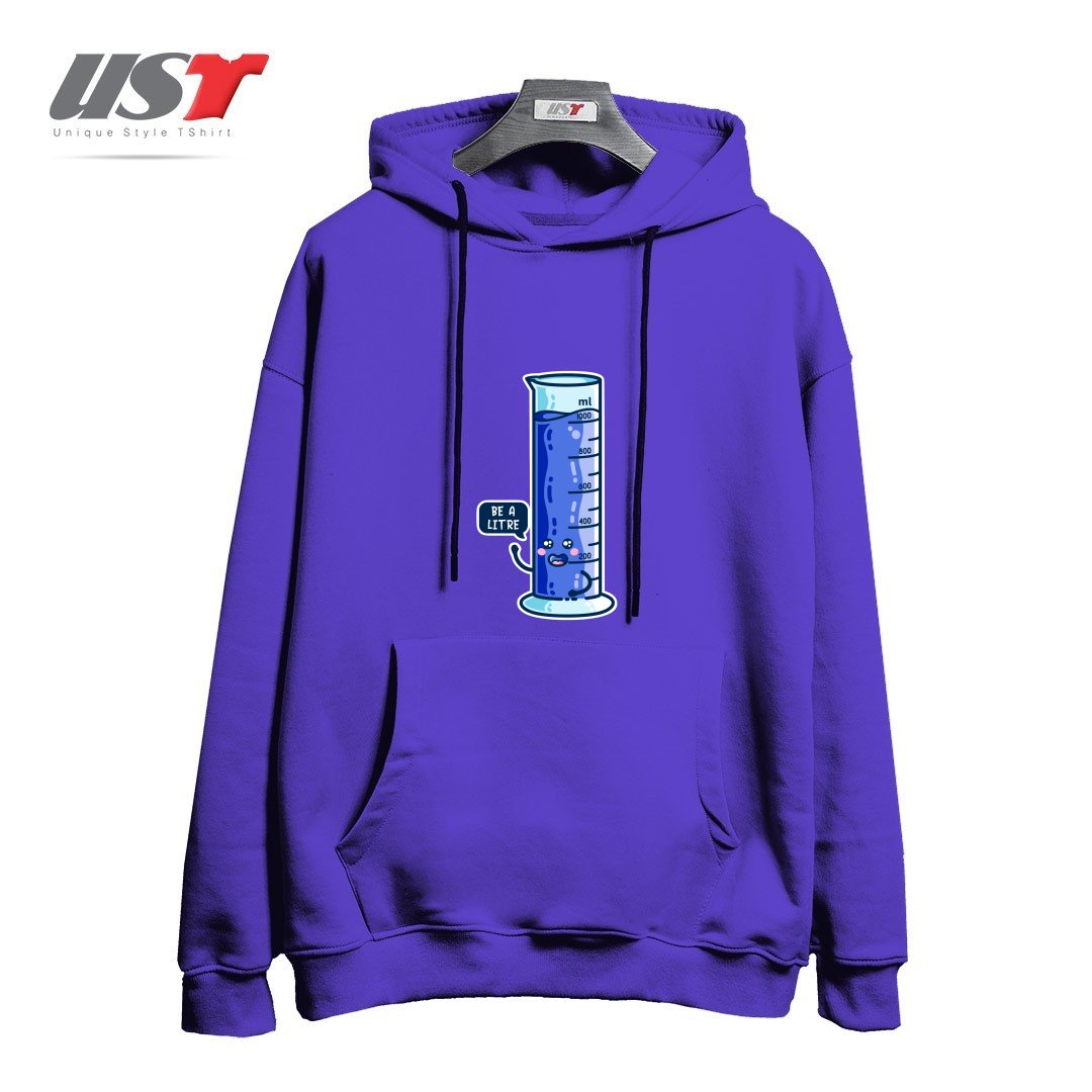 هودی اورسایز طرح BE A LITRE GRADUATED CYLINDER