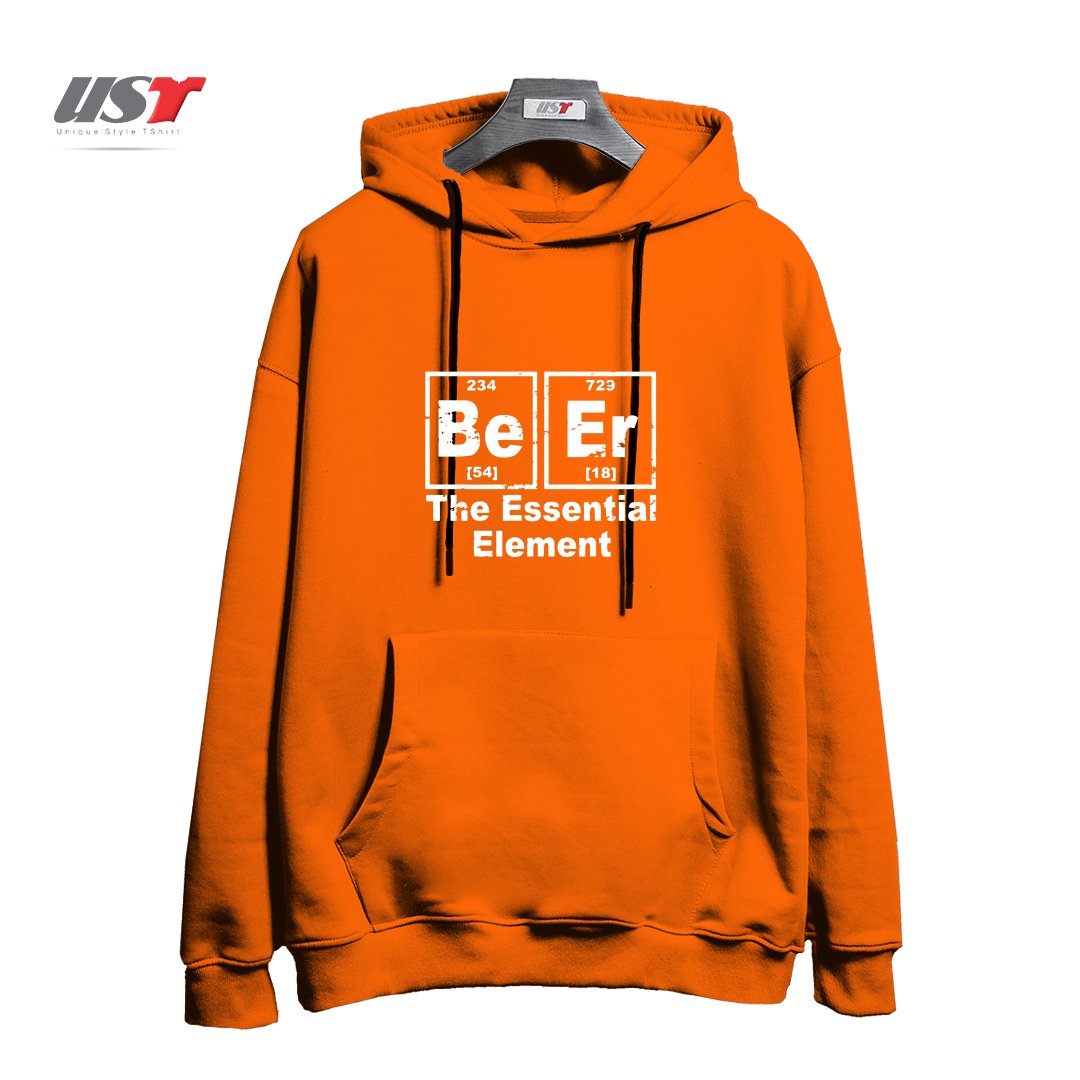 طرح BEER THE ESSENTIAL ELEMENT CHEMISTRY PUB BBQ PARTY FUNNY FATHER BBQ T-SHIRTS هودی اورسایزرنگ نارنجی