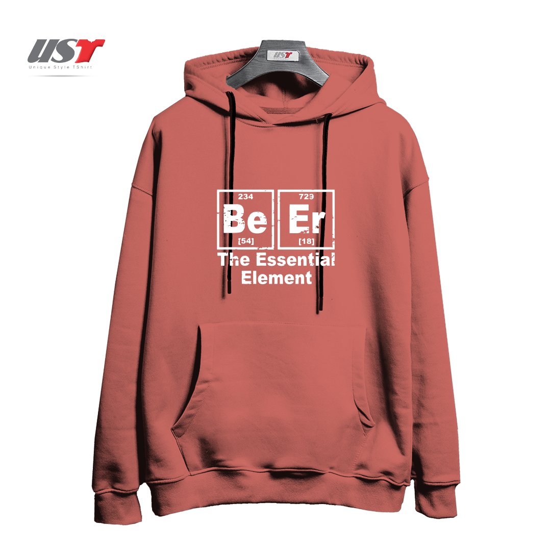 طرح BEER THE ESSENTIAL ELEMENT CHEMISTRY PUB BBQ PARTY FUNNY FATHER BBQ T-SHIRTS هودی اورسایزرنگ آجری