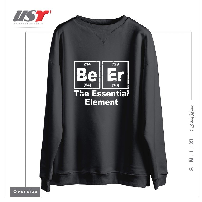 طرح BEER THE ESSENTIAL ELEMENT CHEMISTRY PUB BBQ PARTY FUNNY FATHER BBQ T-SHIRTS سوییشرت اورسایزرنگ دودی
