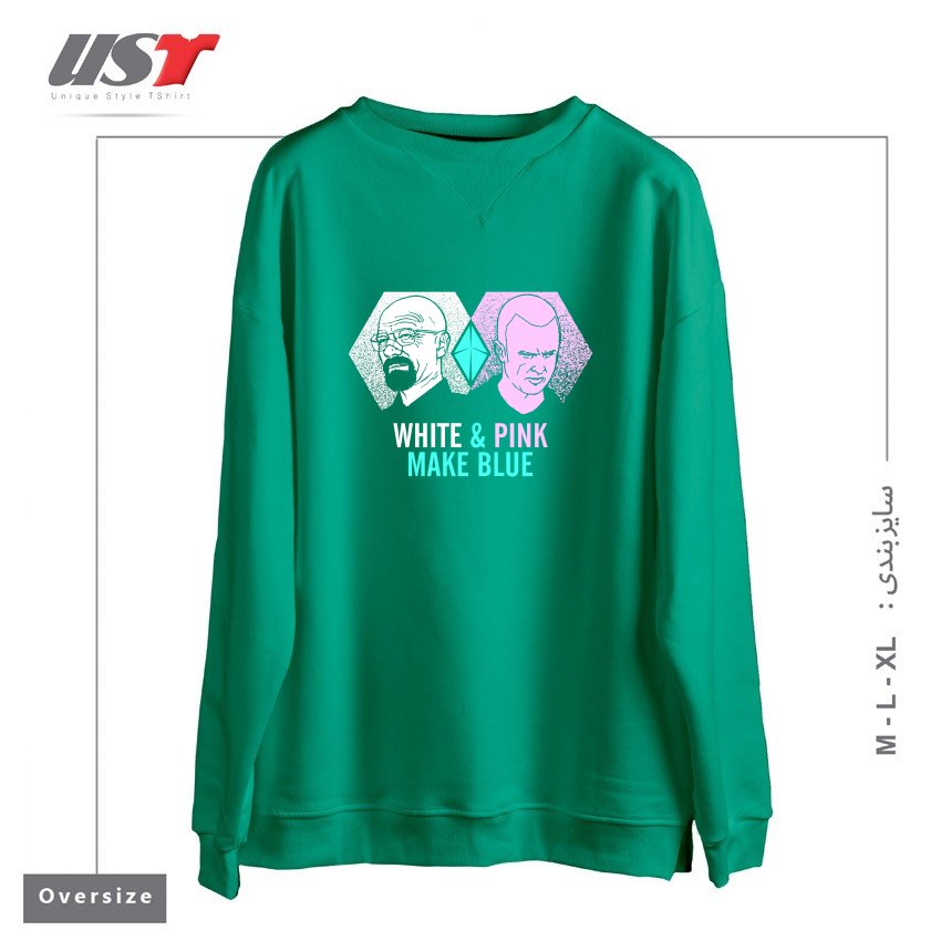 سوییشرت اورسایز طرح BREAKING BLUE