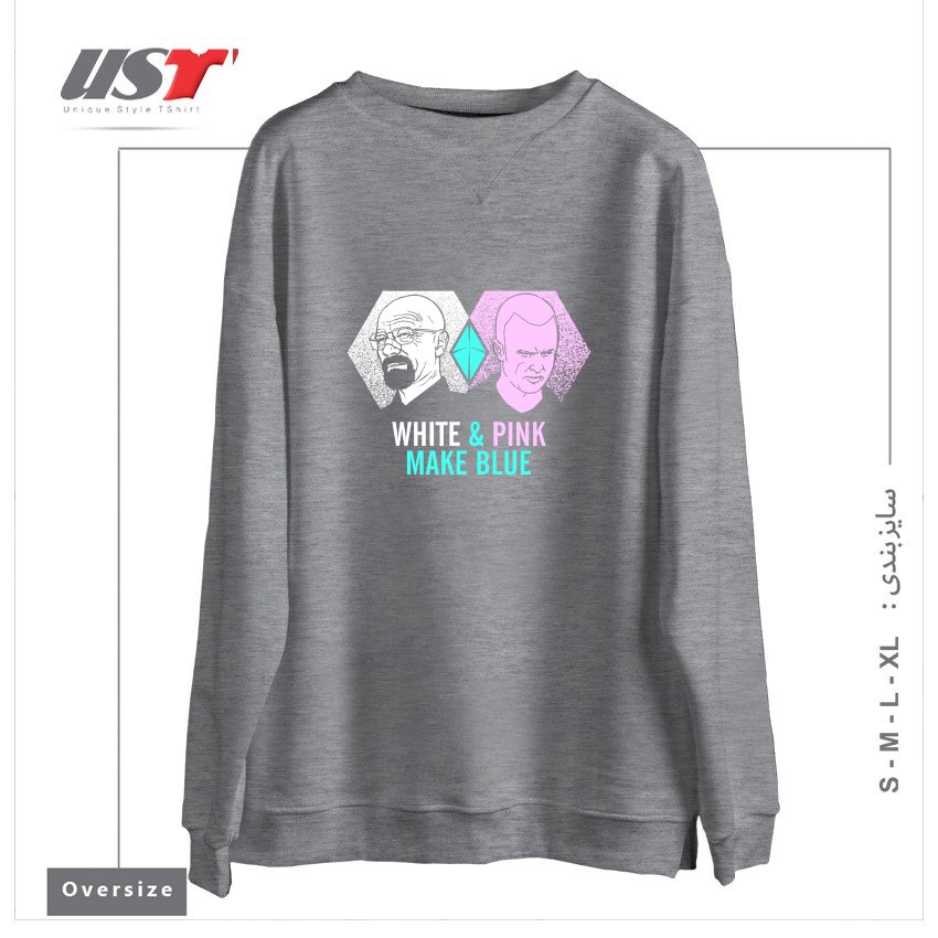 سوییشرت اورسایز طرح BREAKING BLUE