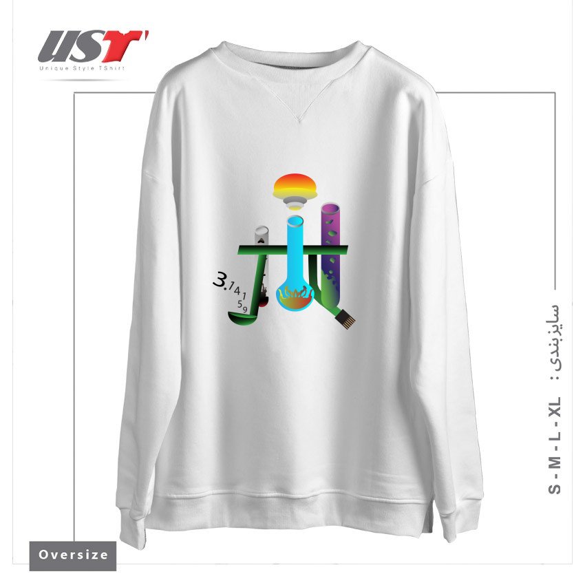 طرح CHEMPI سوییشرت اورسایزرنگ سفید