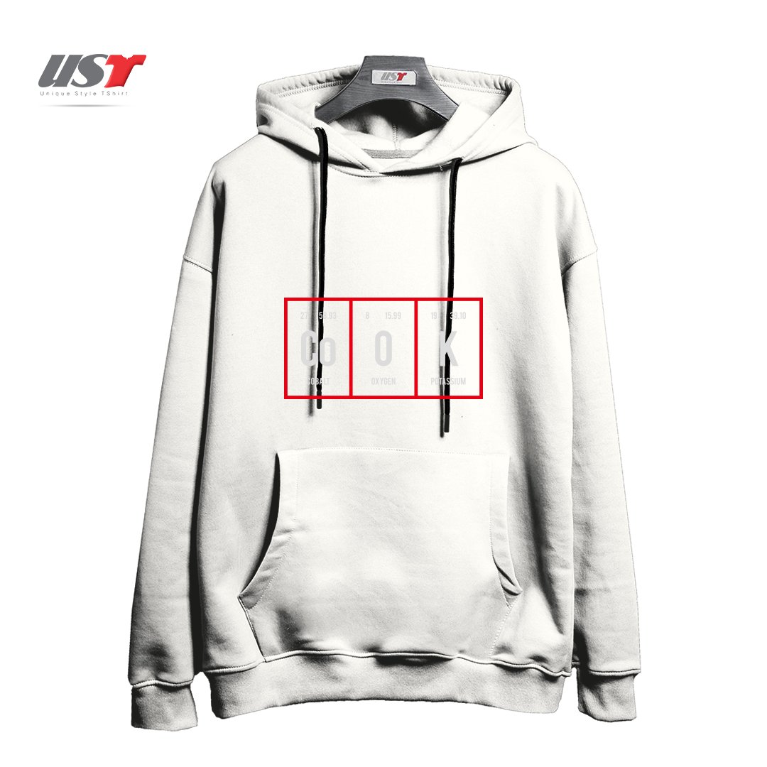 طرح COOK - PERIODIC TABLE OF ELEMENTS هودی اورسایزرنگ سفید