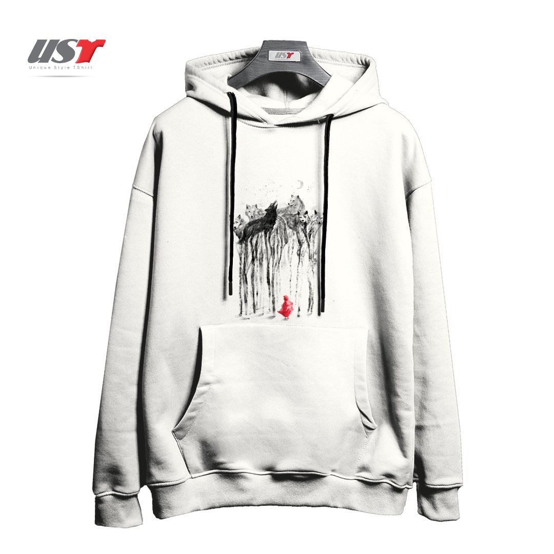 طرح INTO THE WOODS - 38SUNSETS هودی اورسایزرنگ سفید