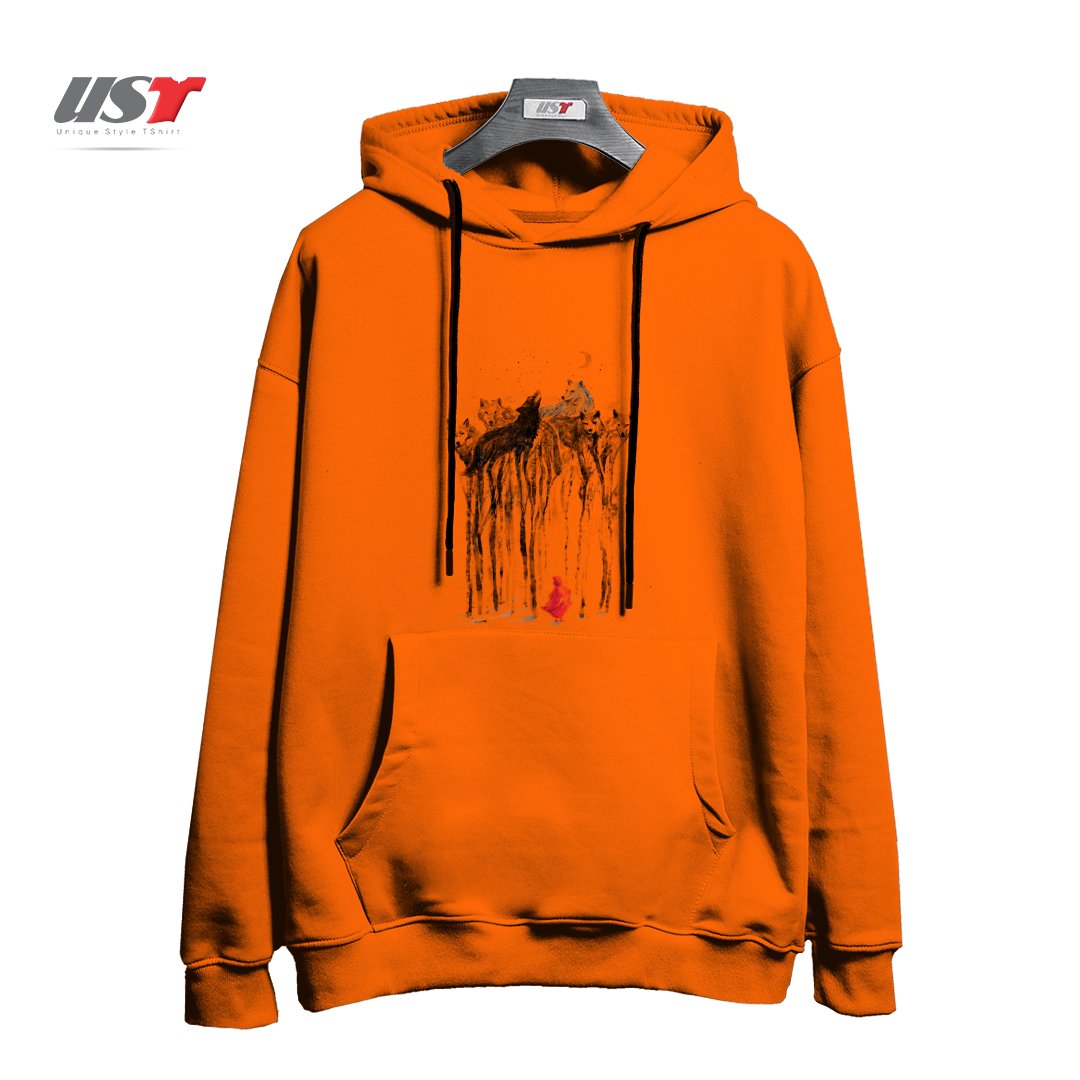 طرح INTO THE WOODS - 38SUNSETS هودی اورسایزرنگ نارنجی