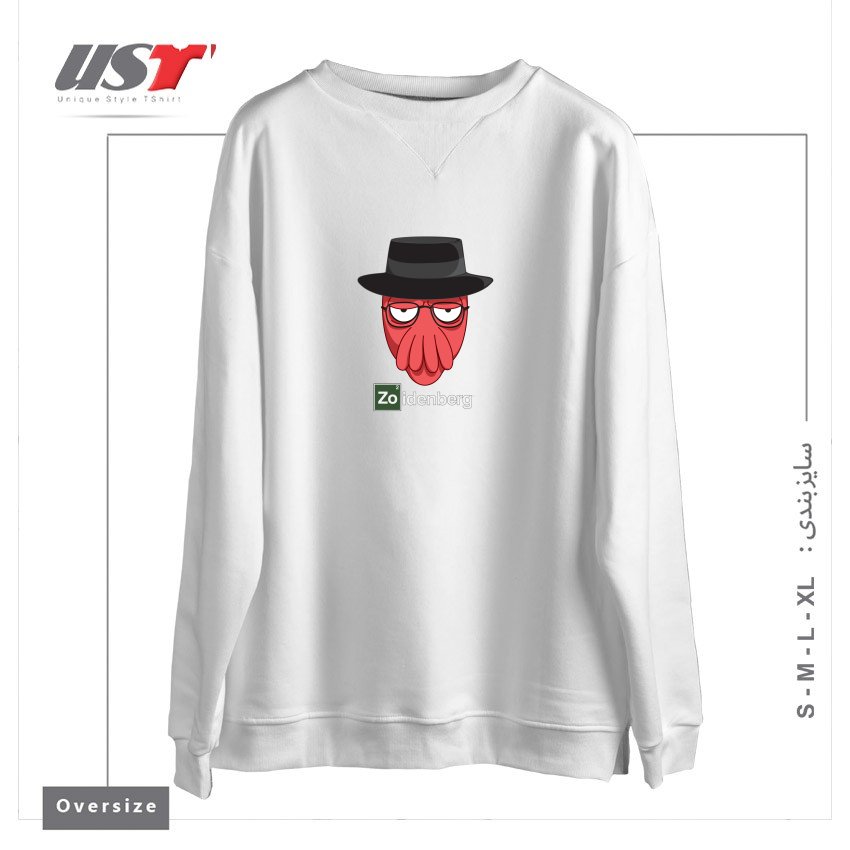 طرح WHY NOT ZOIDENBERG سوییشرت اورسایزرنگ سفید