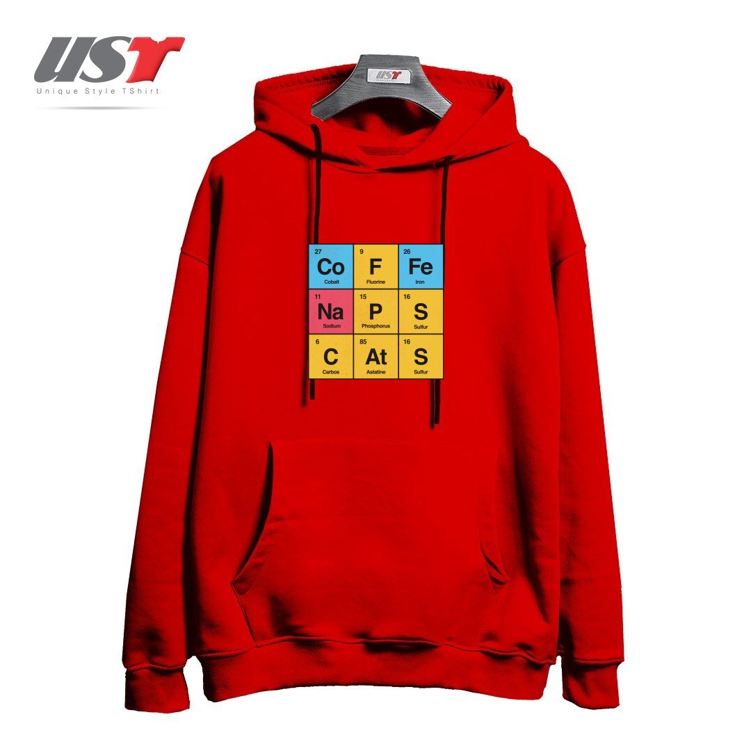 طرح SCIENCE, NAPS & CATS BY TOBE FONSECA هودی اورسایزرنگ قرمز