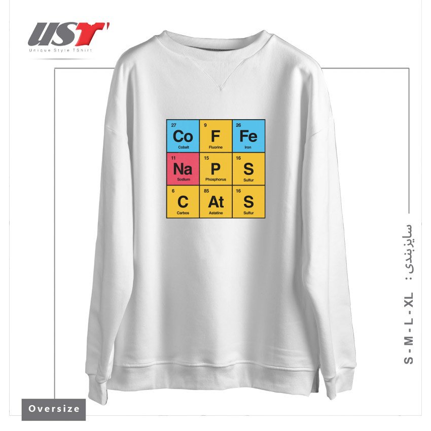 طرح SCIENCE, NAPS & CATS BY TOBE FONSECA سوییشرت اورسایزرنگ سفید