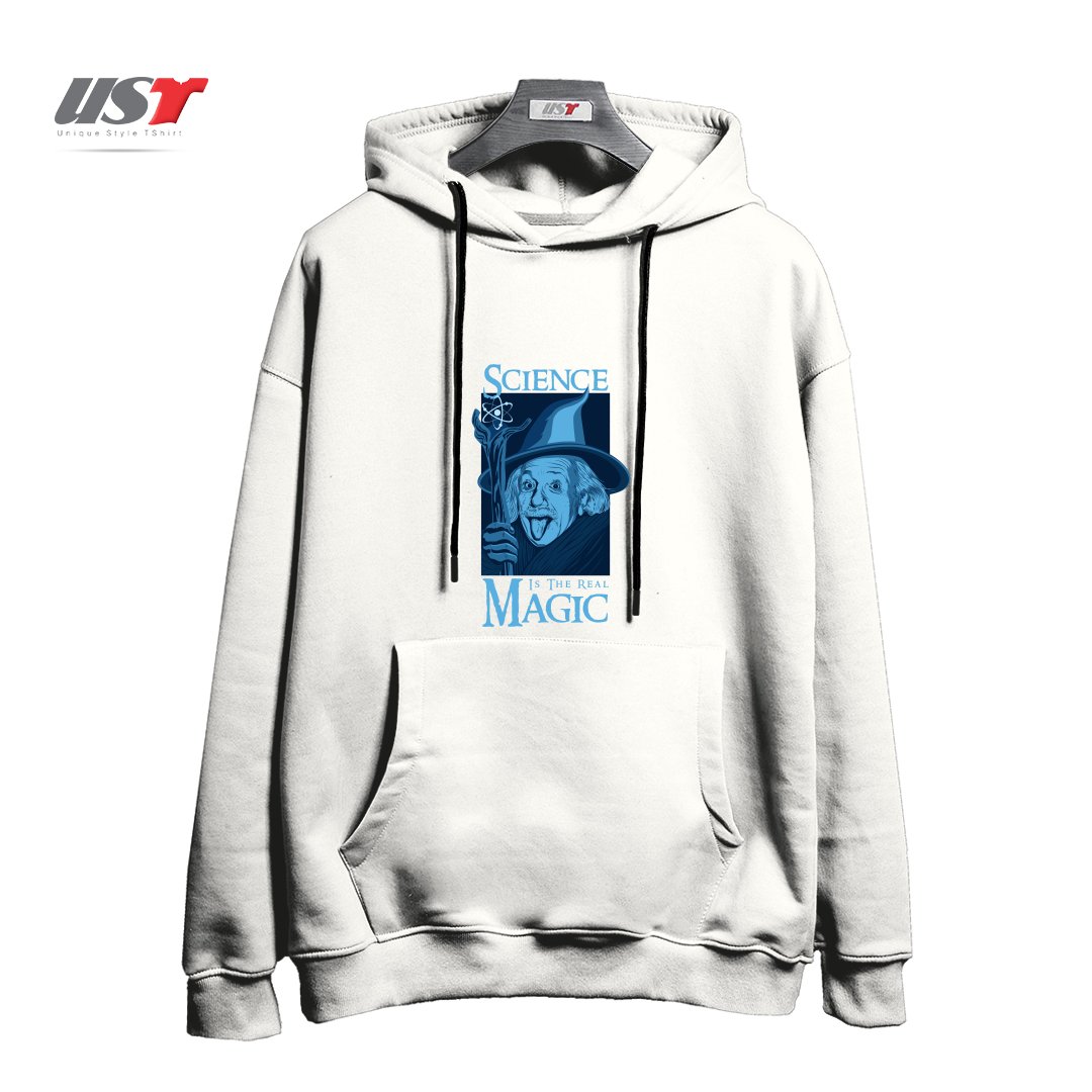 طرح SCIENCE IS THE REAL MAGIC V2 هودی اورسایزرنگ سفید