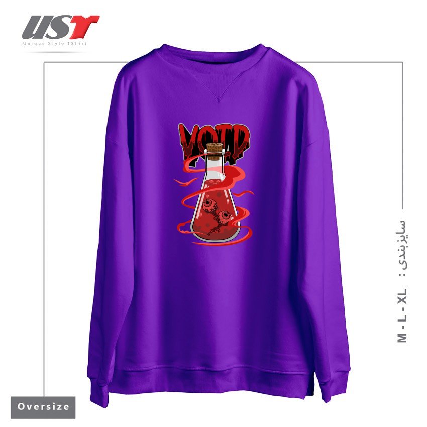 طرح VOID EYES125216515 سوییشرت اورسایزرنگ بنفش