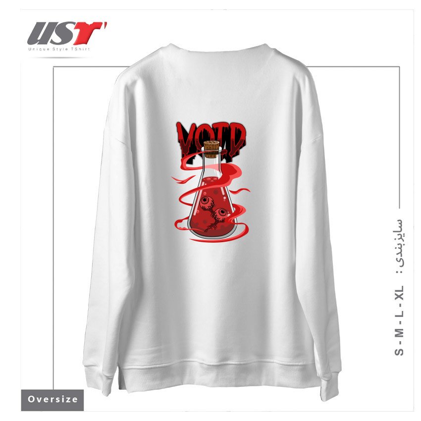 طرح VOID EYES125216515 سوییشرت اورسایزرنگ سفید
