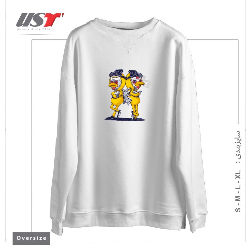 طرح POLLOS سوییشرت اورسایزرنگ سفید