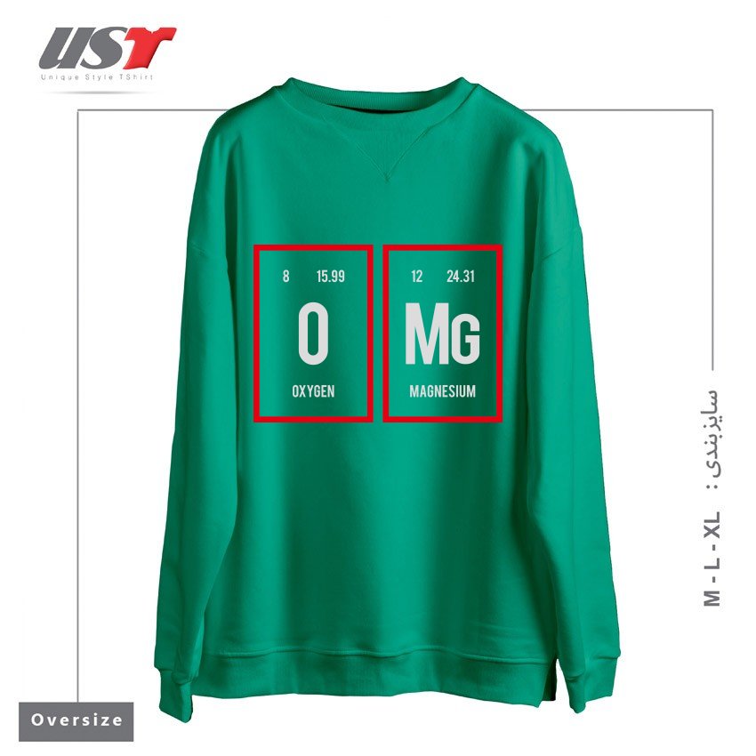 سوییشرت اورسایز طرح OMG - PERIODIC TABLE OF ELEMENTS